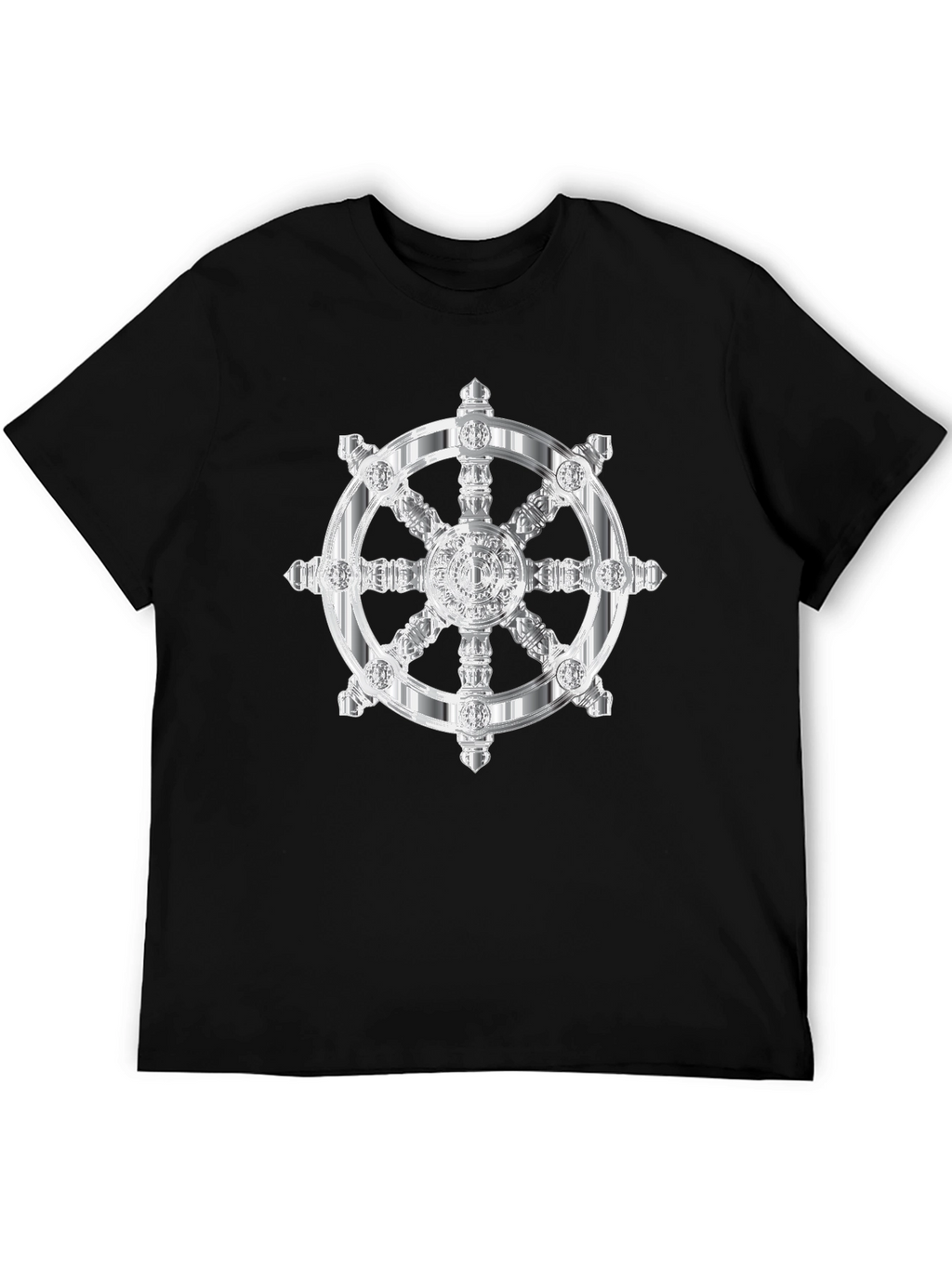 Dharma Wheel Graphic Tee - Black Cotton T-Shirt
