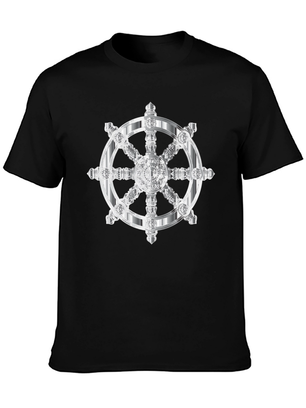 Dharma Wheel Graphic Tee - Black Cotton T-Shirt