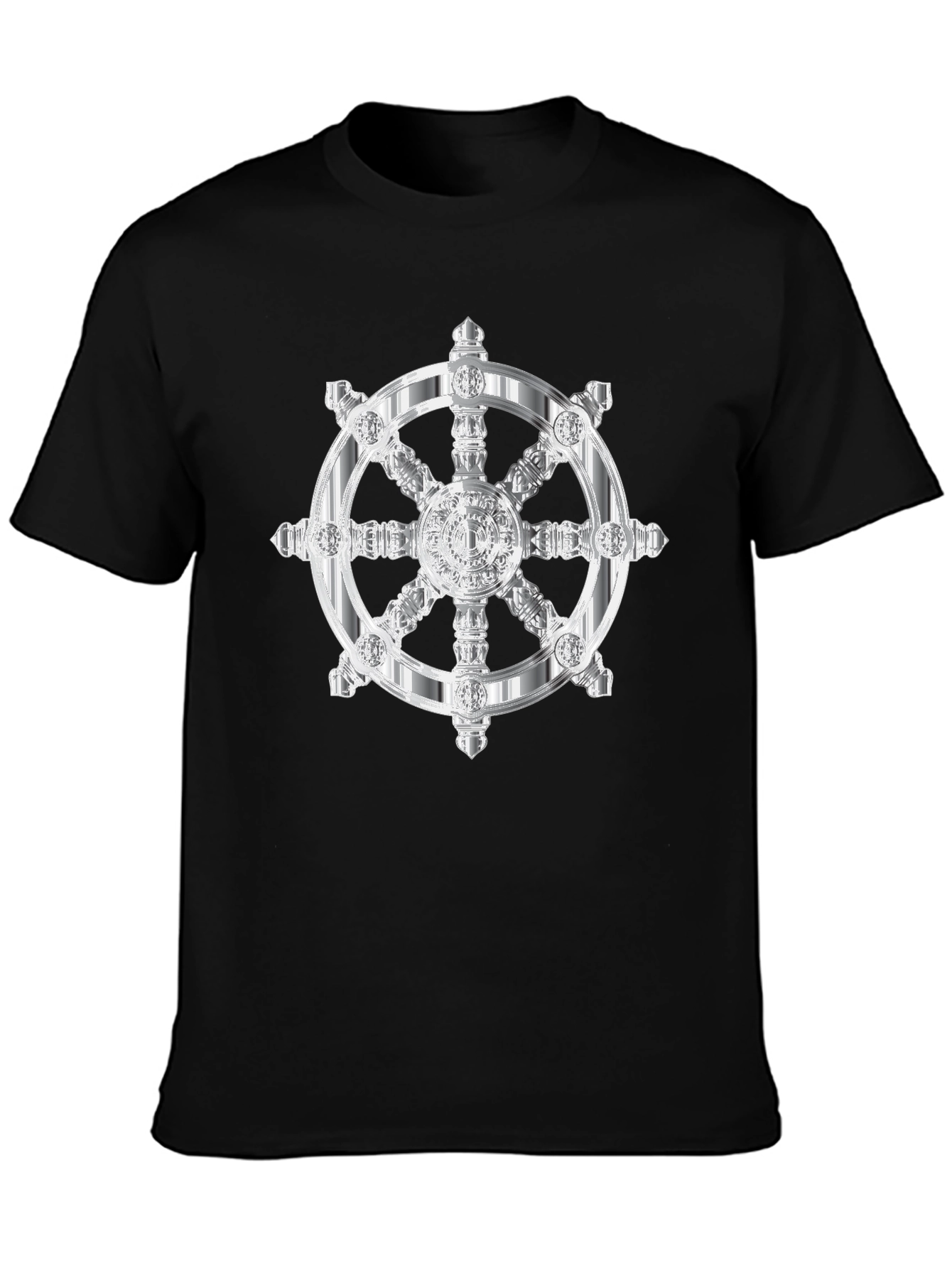 Dharma Wheel Graphic Tee - Black Cotton T-Shirt