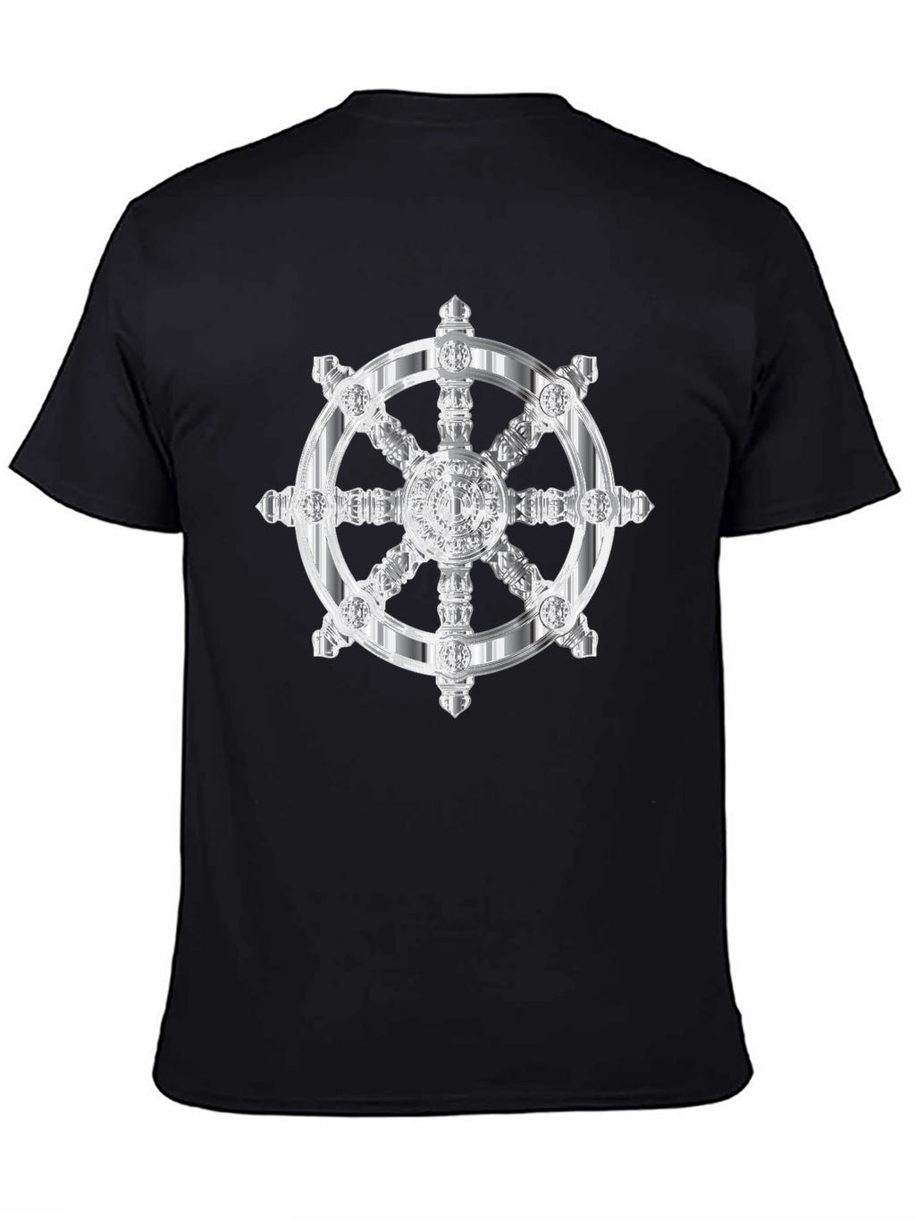 Dharma Wheel Graphic Tee - Black Cotton T-Shirt