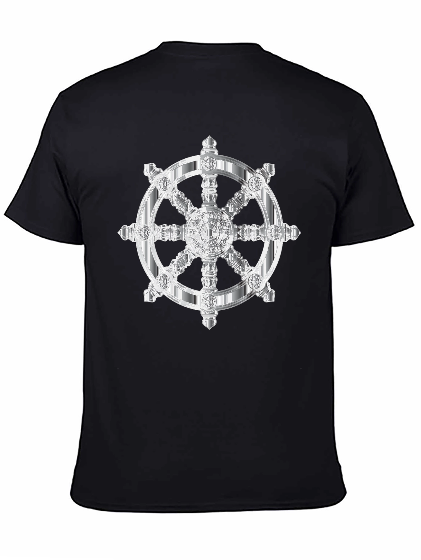 Dharma Wheel Graphic Tee - Black Cotton T-Shirt