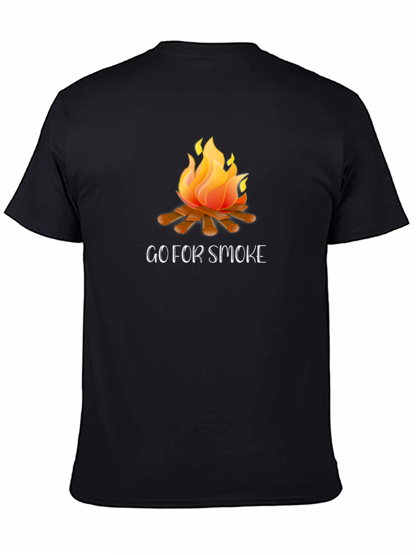 Go For Smoke Campfire Graphic Tee - Black Cotton Casual T-Shirt