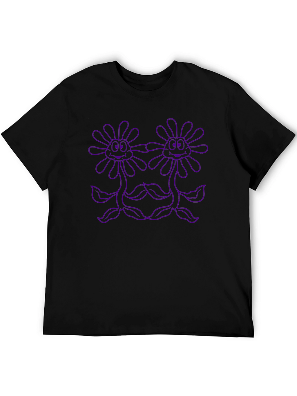 Novelty Graphic Tee: Purple Flower Power