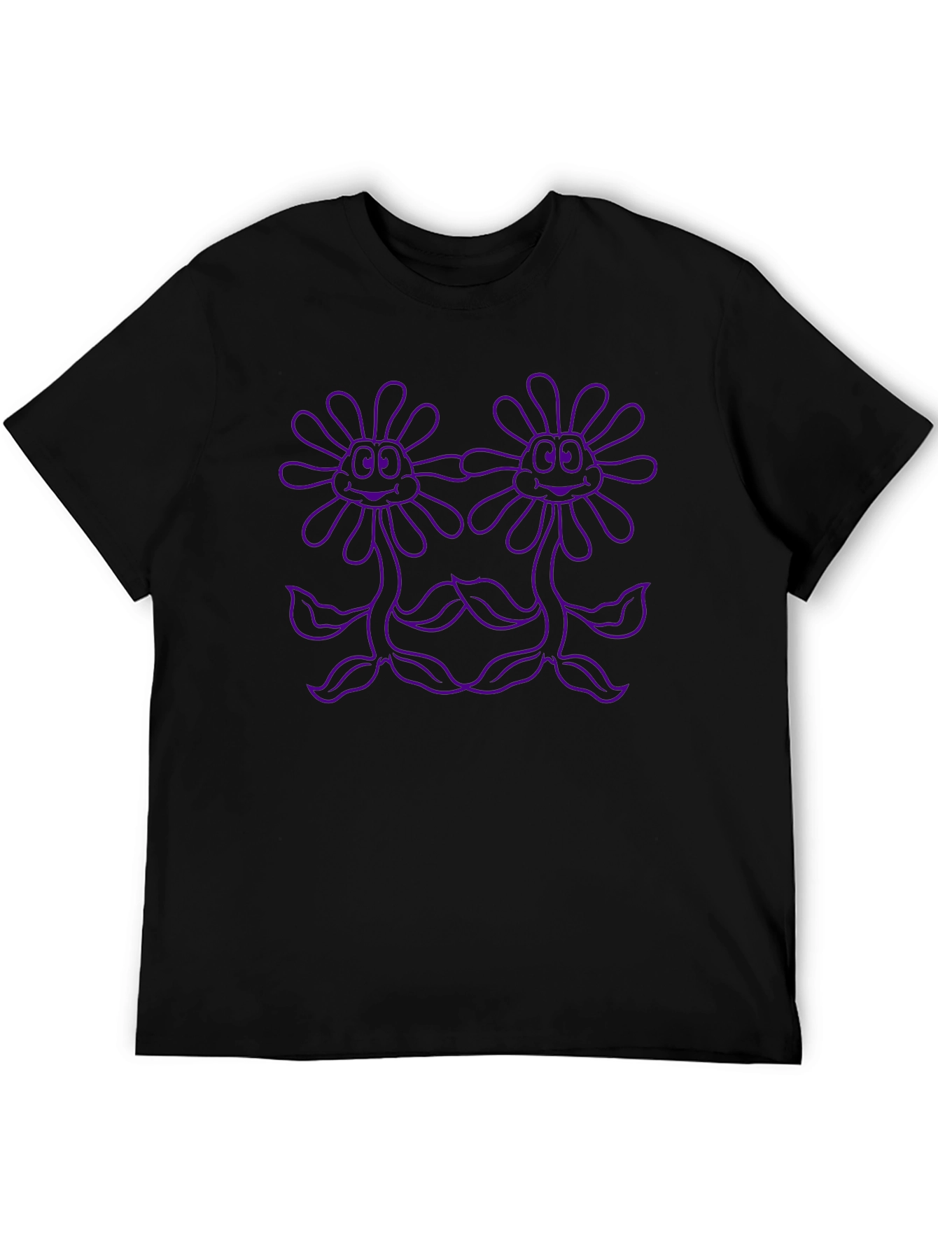 Novelty Graphic Tee: Purple Flower Power