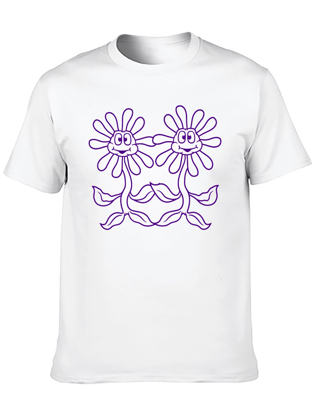Novelty Graphic Tee: Purple Flower Power