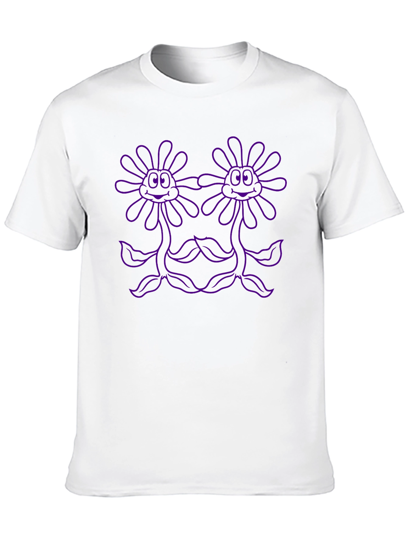 Novelty Graphic Tee: Purple Flower Power