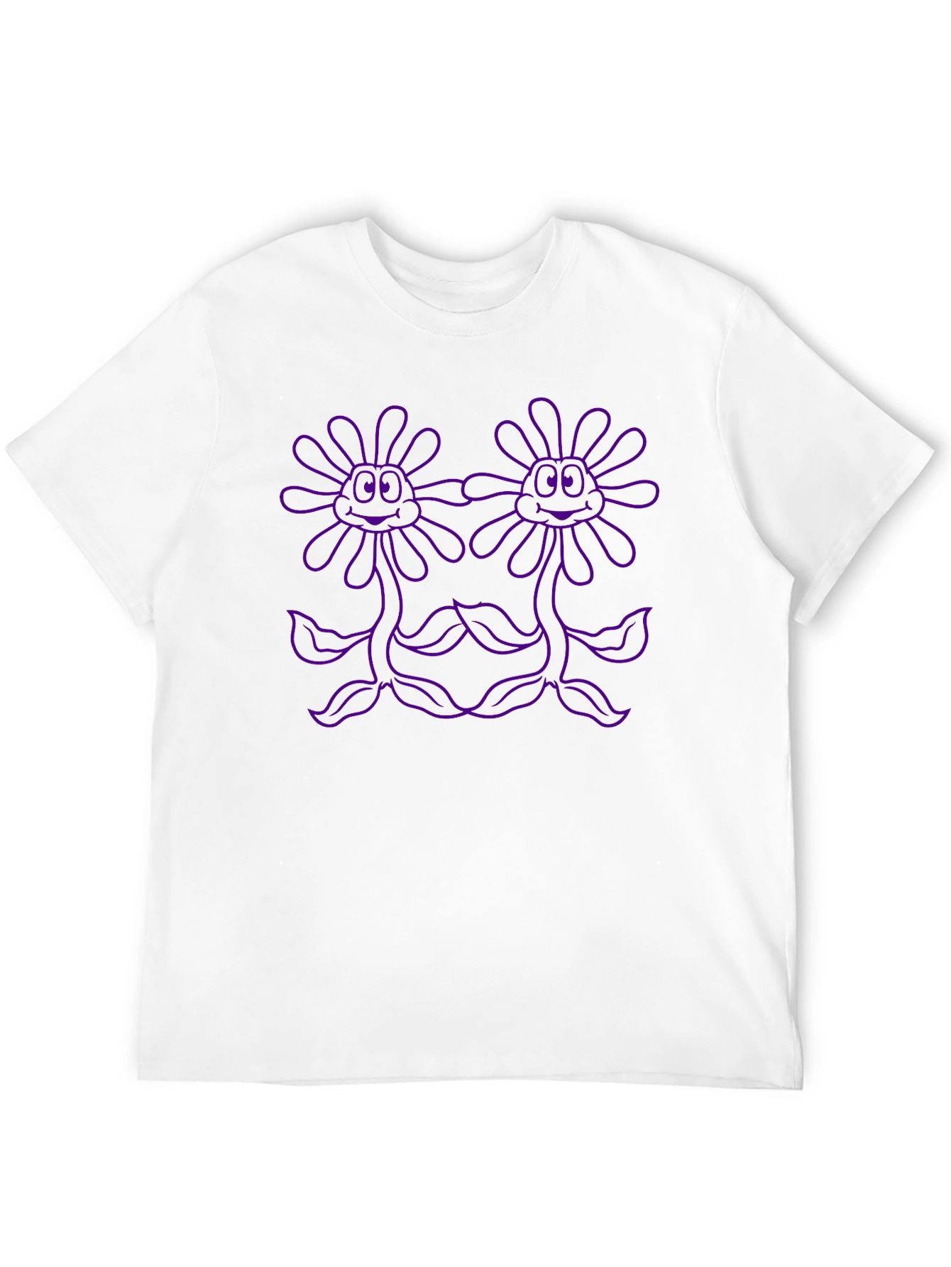 Novelty Graphic Tee: Purple Flower Power