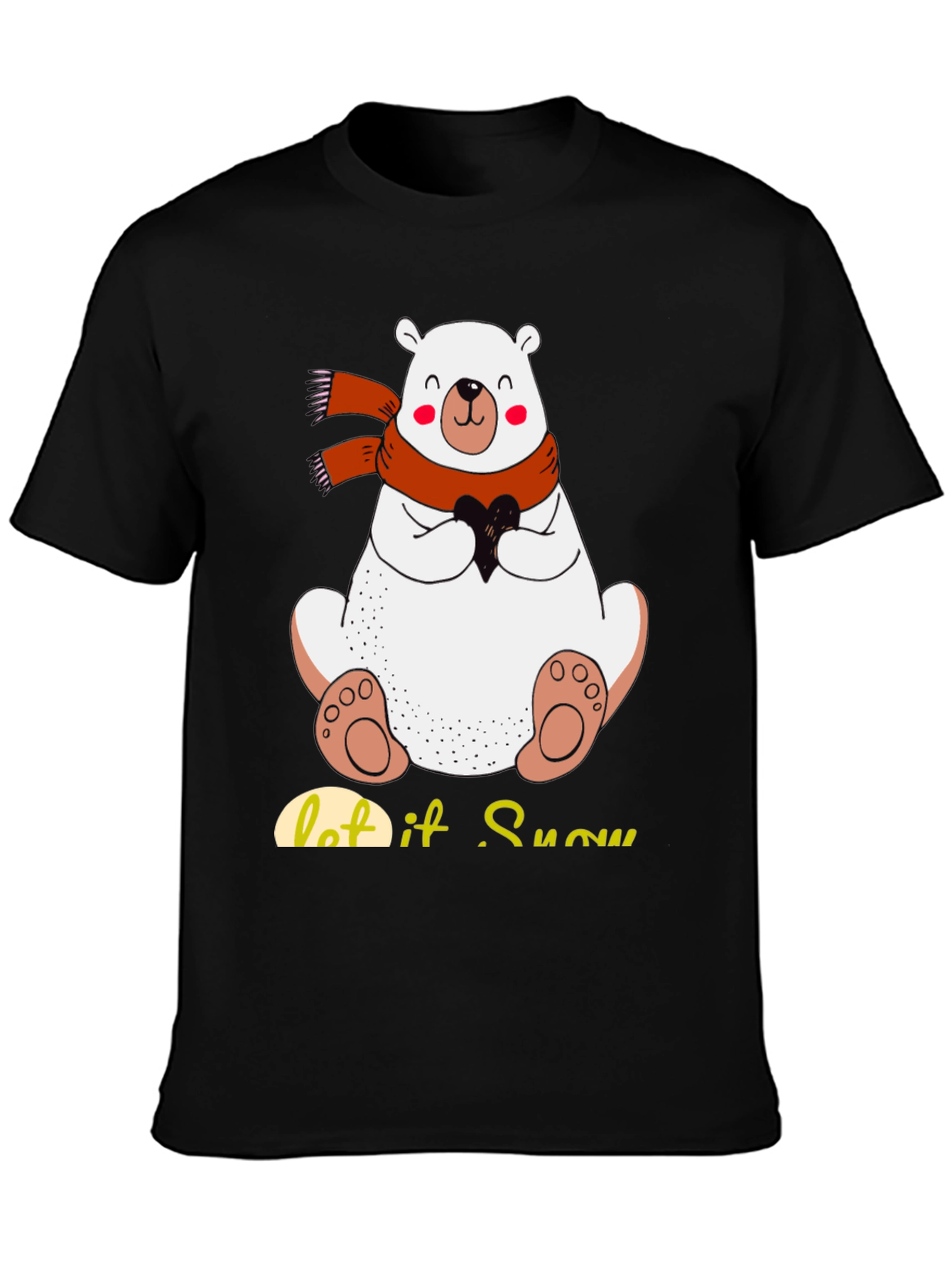 Cute Polar Bear T-Shirt: Let It Snow Holiday Tee