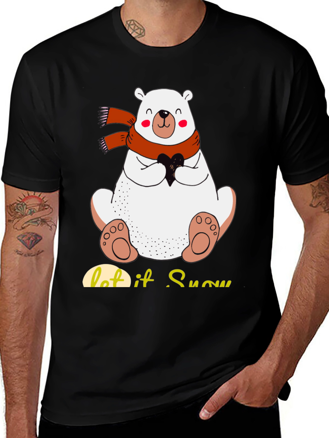 Cute Polar Bear T-Shirt: Let It Snow Holiday Tee