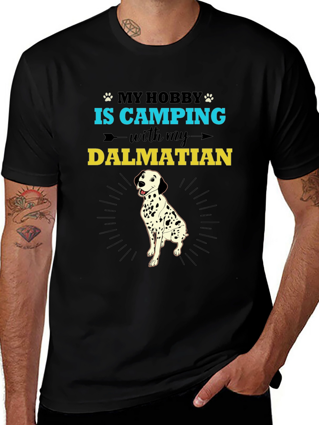 Camping Dalmatian Graphic Tee