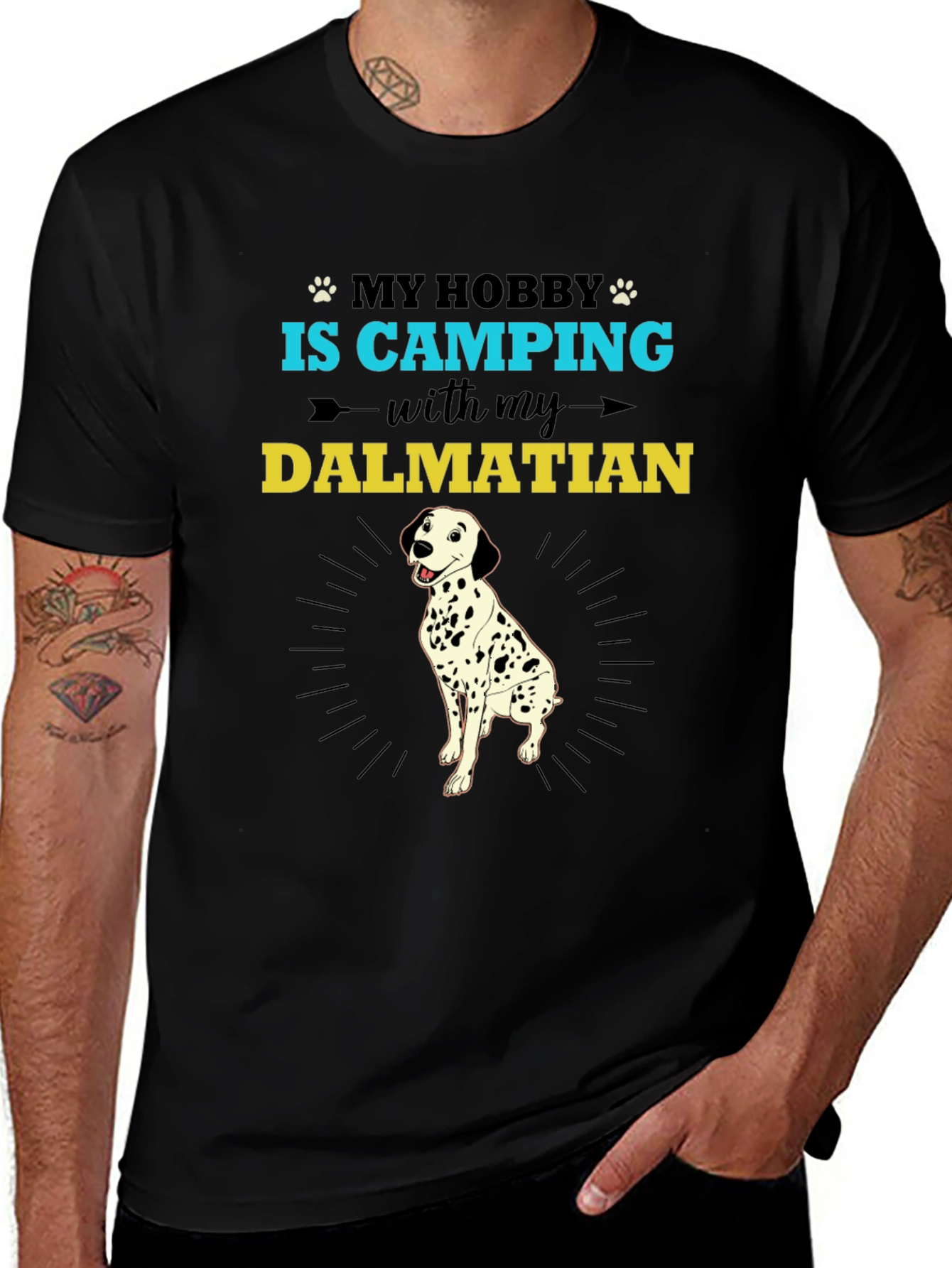 Camping Dalmatian Graphic Tee
