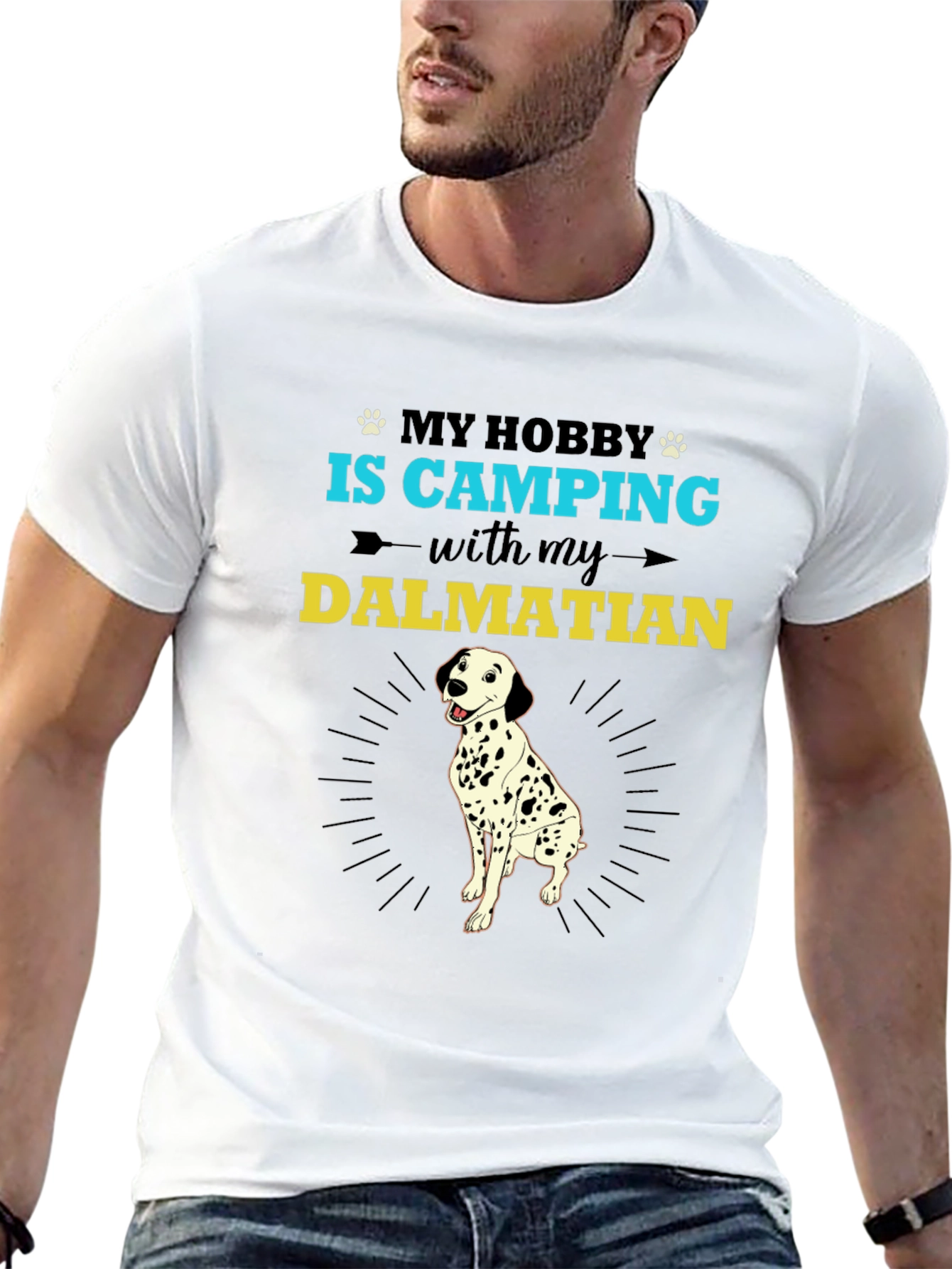 Camping Dalmatian Graphic Tee