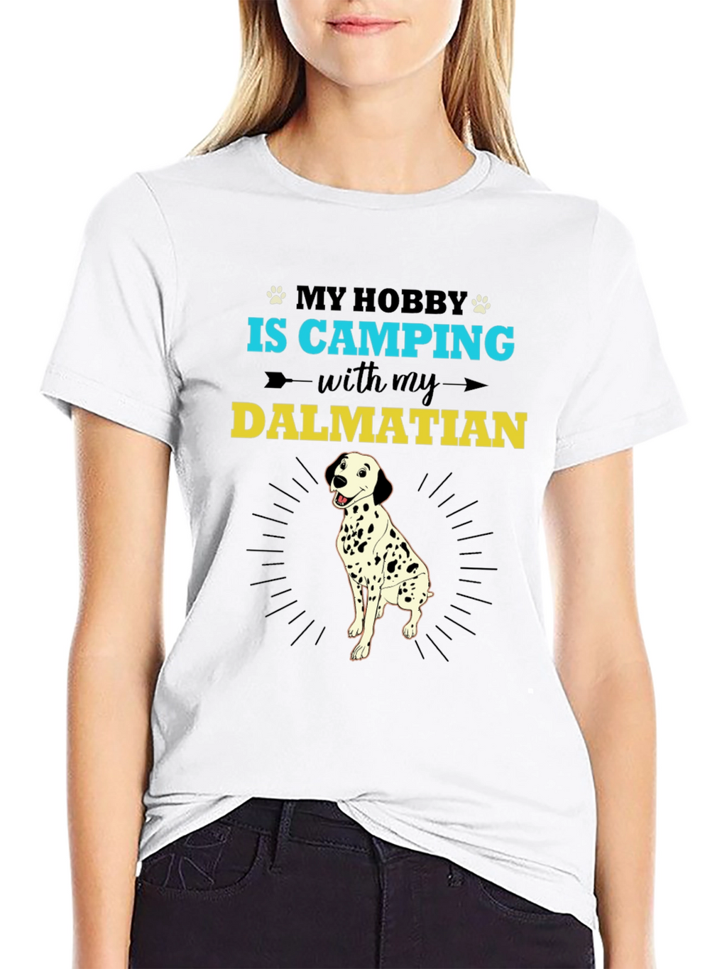 Camping Dalmatian Graphic Tee