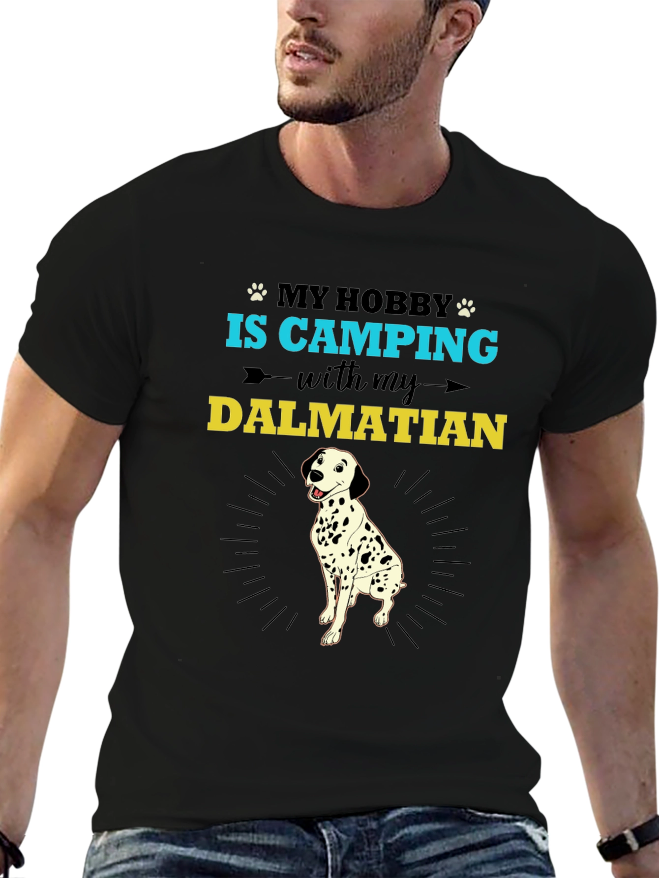 Camping Dalmatian Graphic Tee