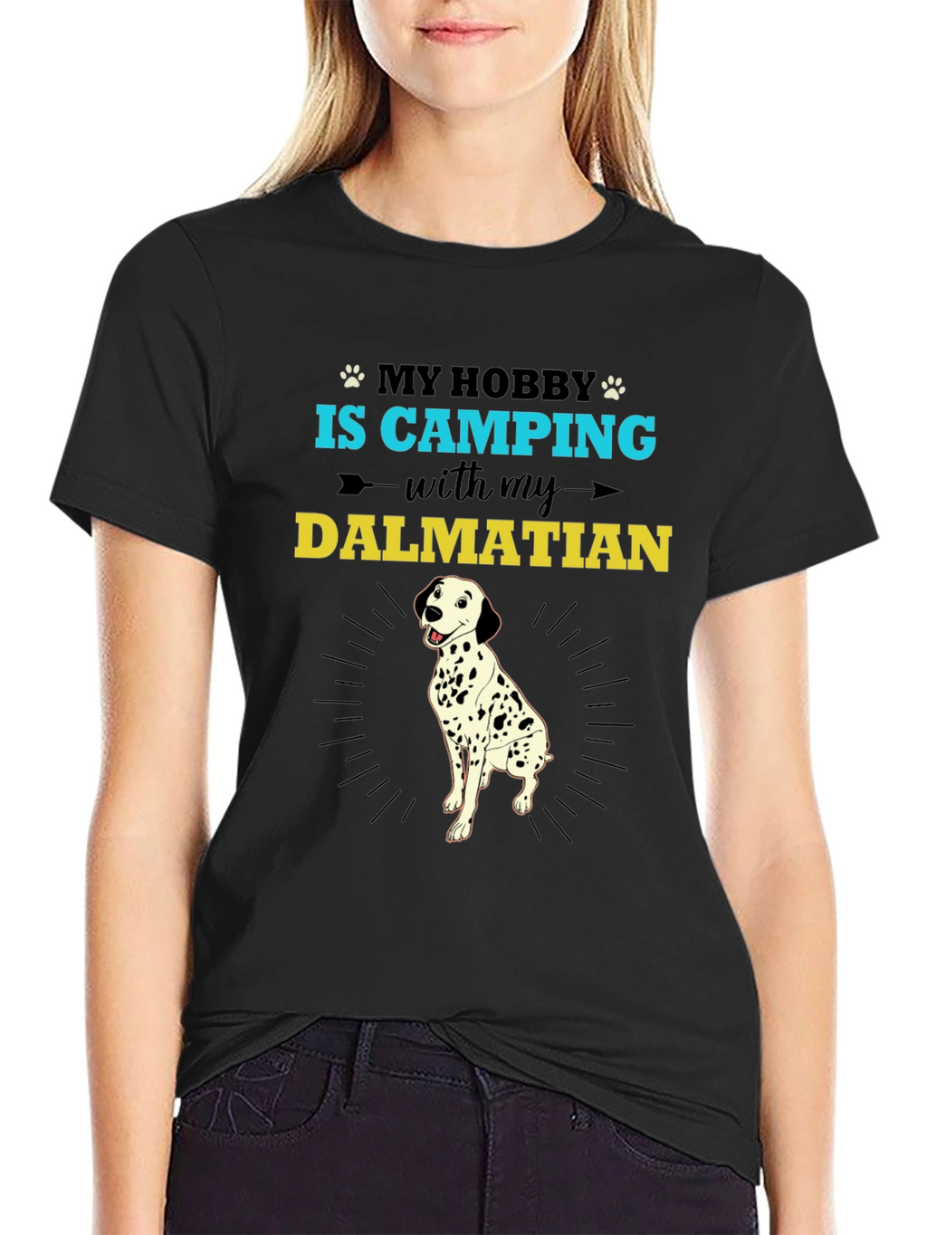 Camping Dalmatian Graphic Tee