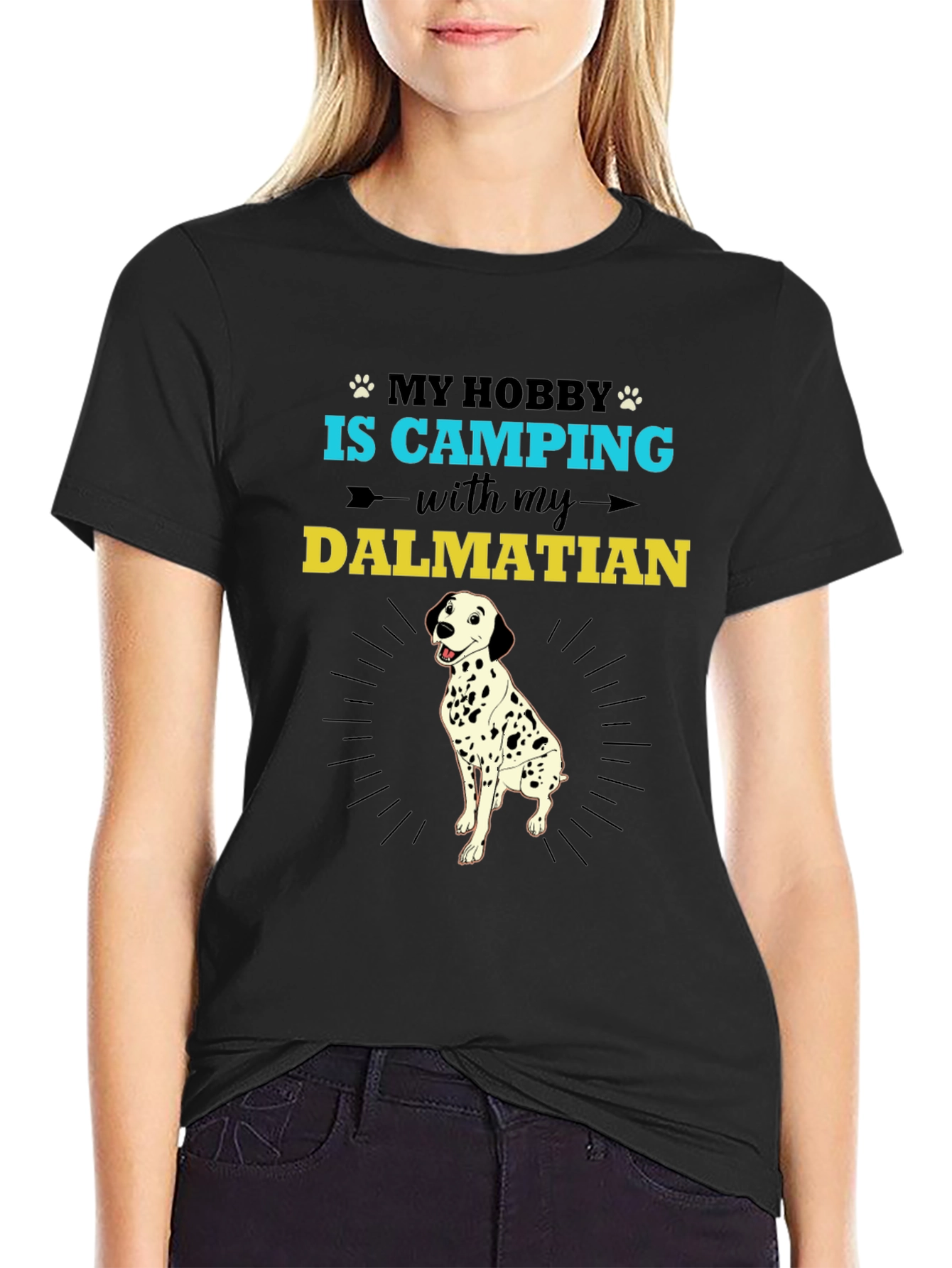 Camping Dalmatian Graphic Tee