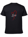 Love Heart Black T-Shirt - Stylish Casual Wear