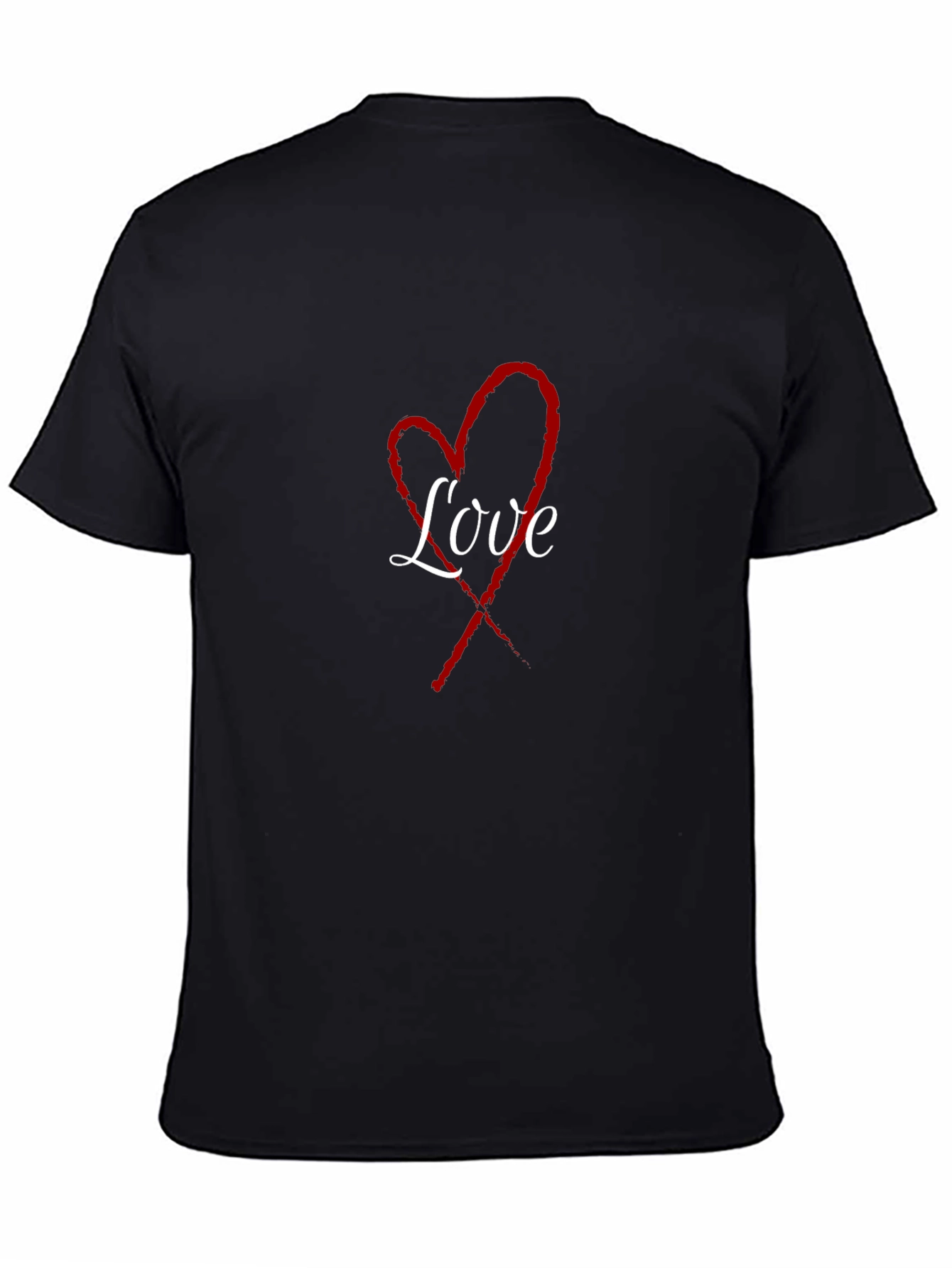 Love Heart Black T-Shirt - Stylish Casual Wear
