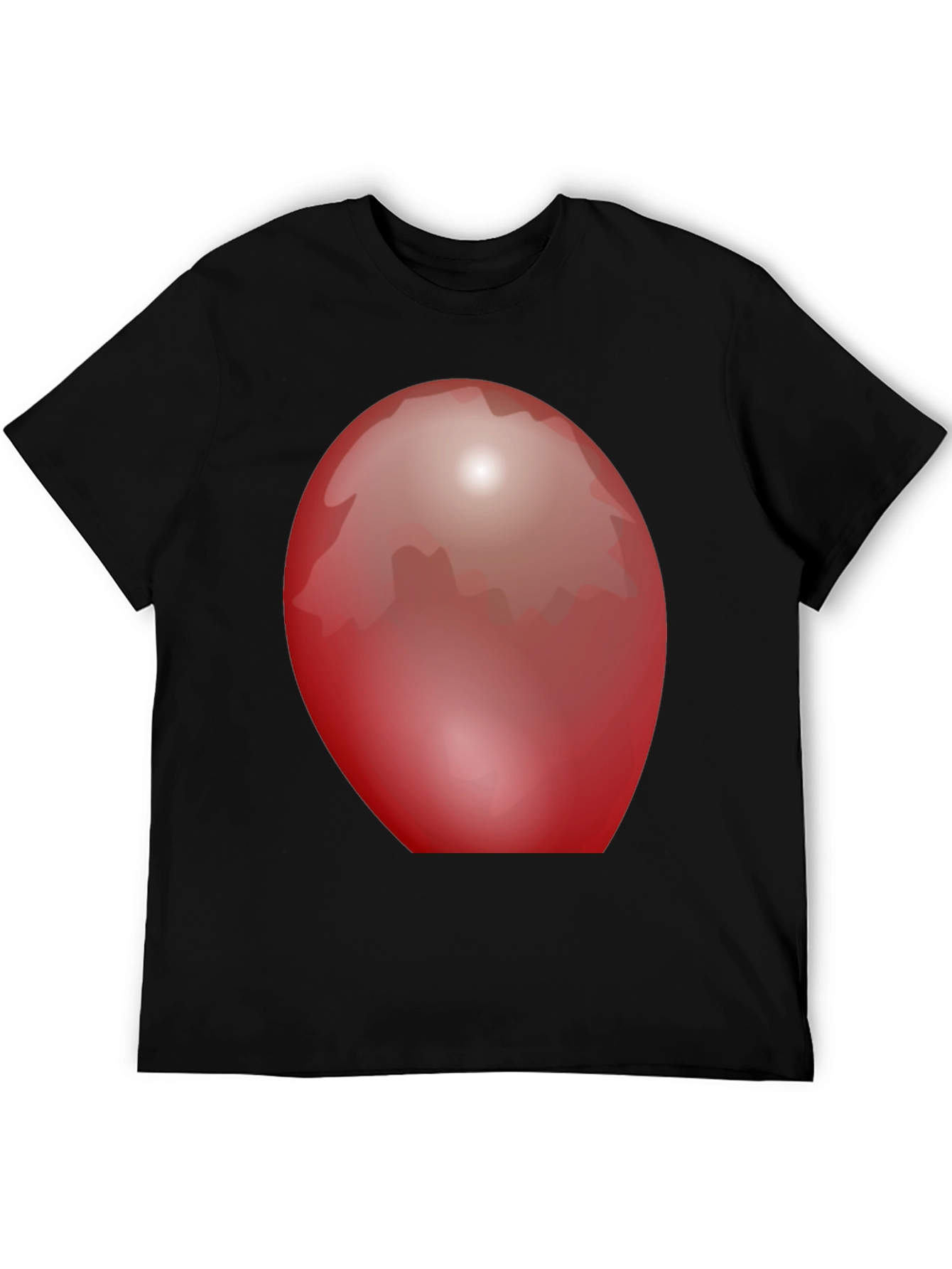 Red Oval Graphic Black T-Shirt