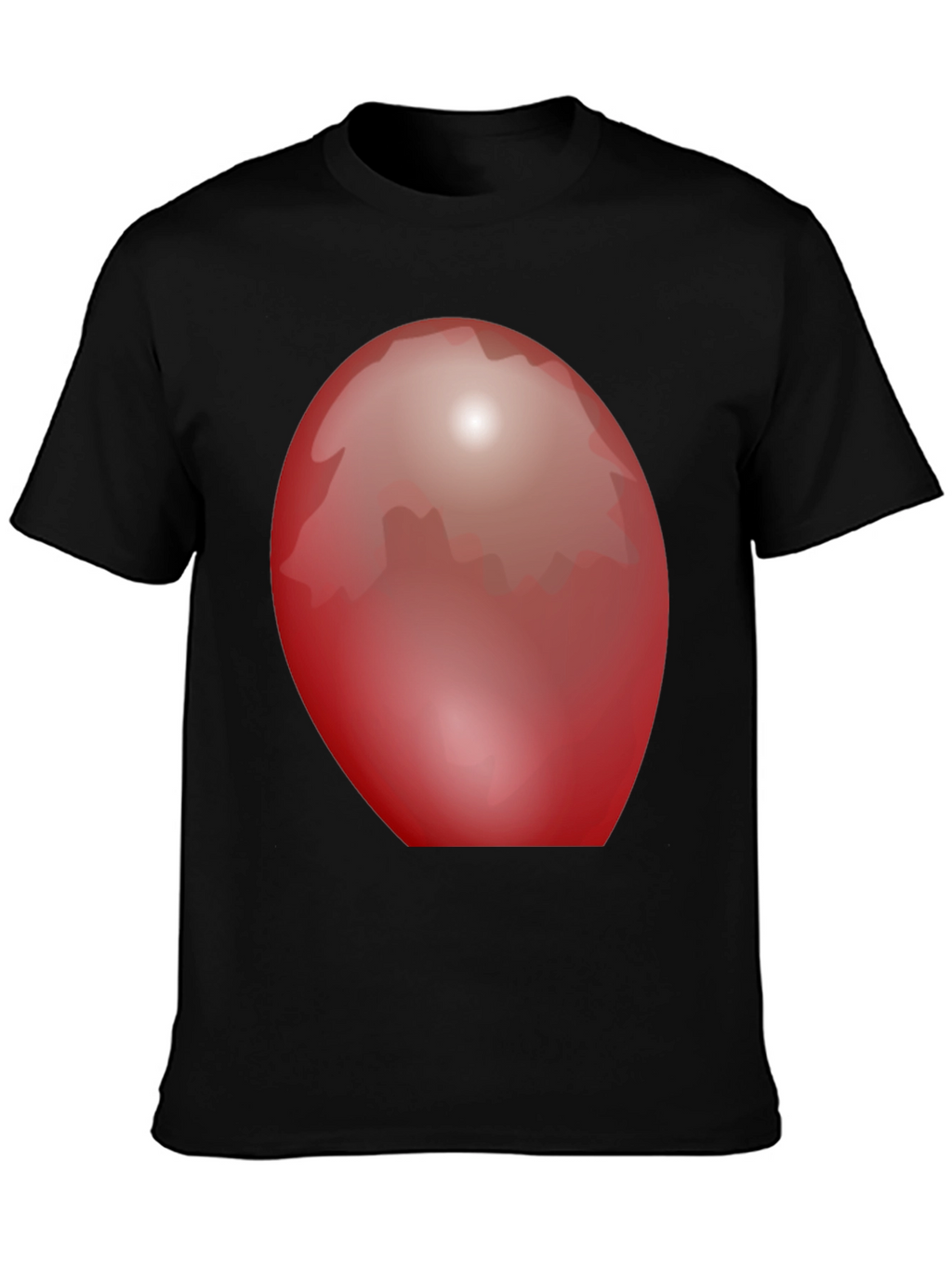 Red Oval Graphic Black T-Shirt