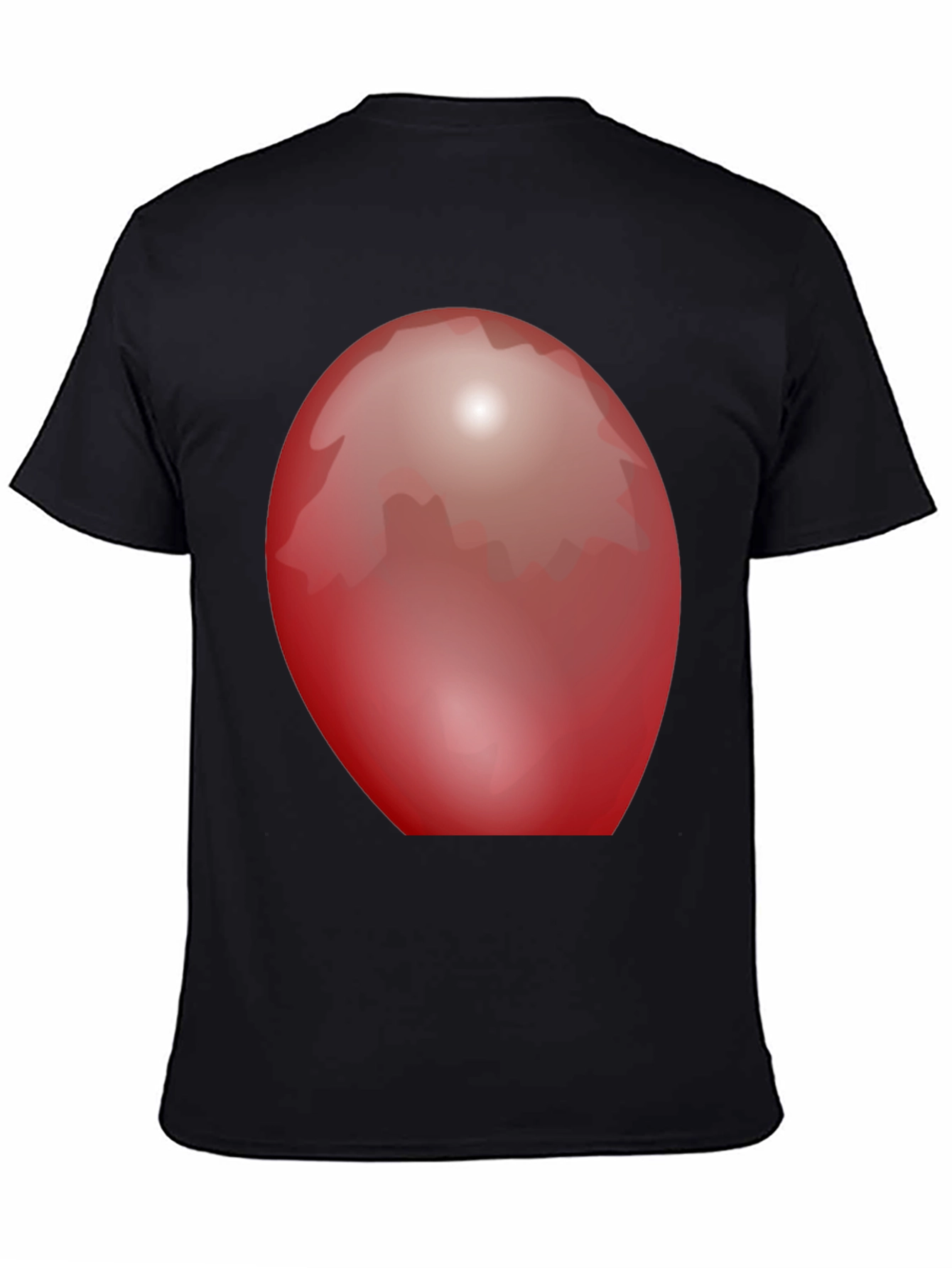 Red Oval Graphic Black T-Shirt