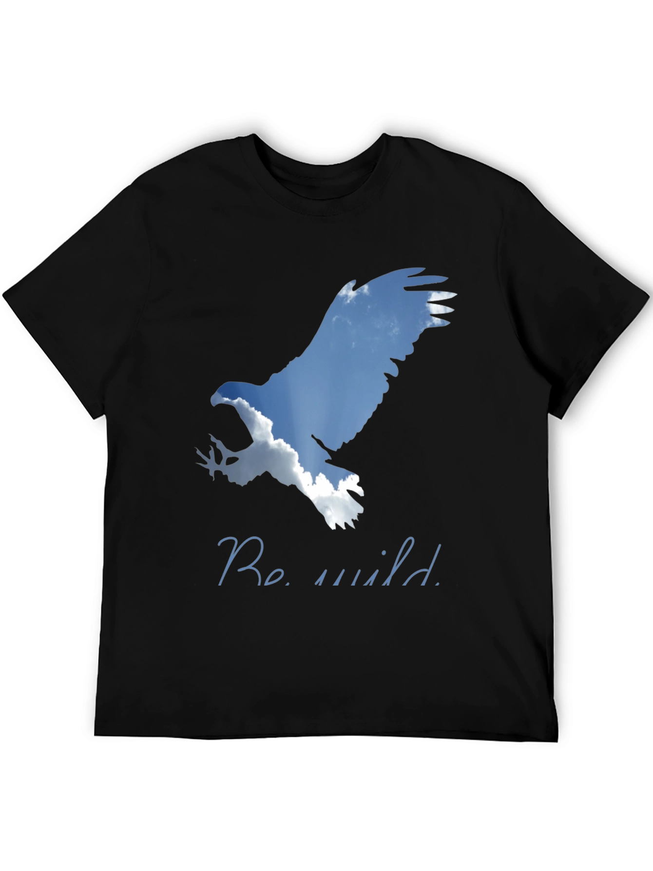 Be Wild Eagle Graphic Tee - Black Cotton Blend Shirt