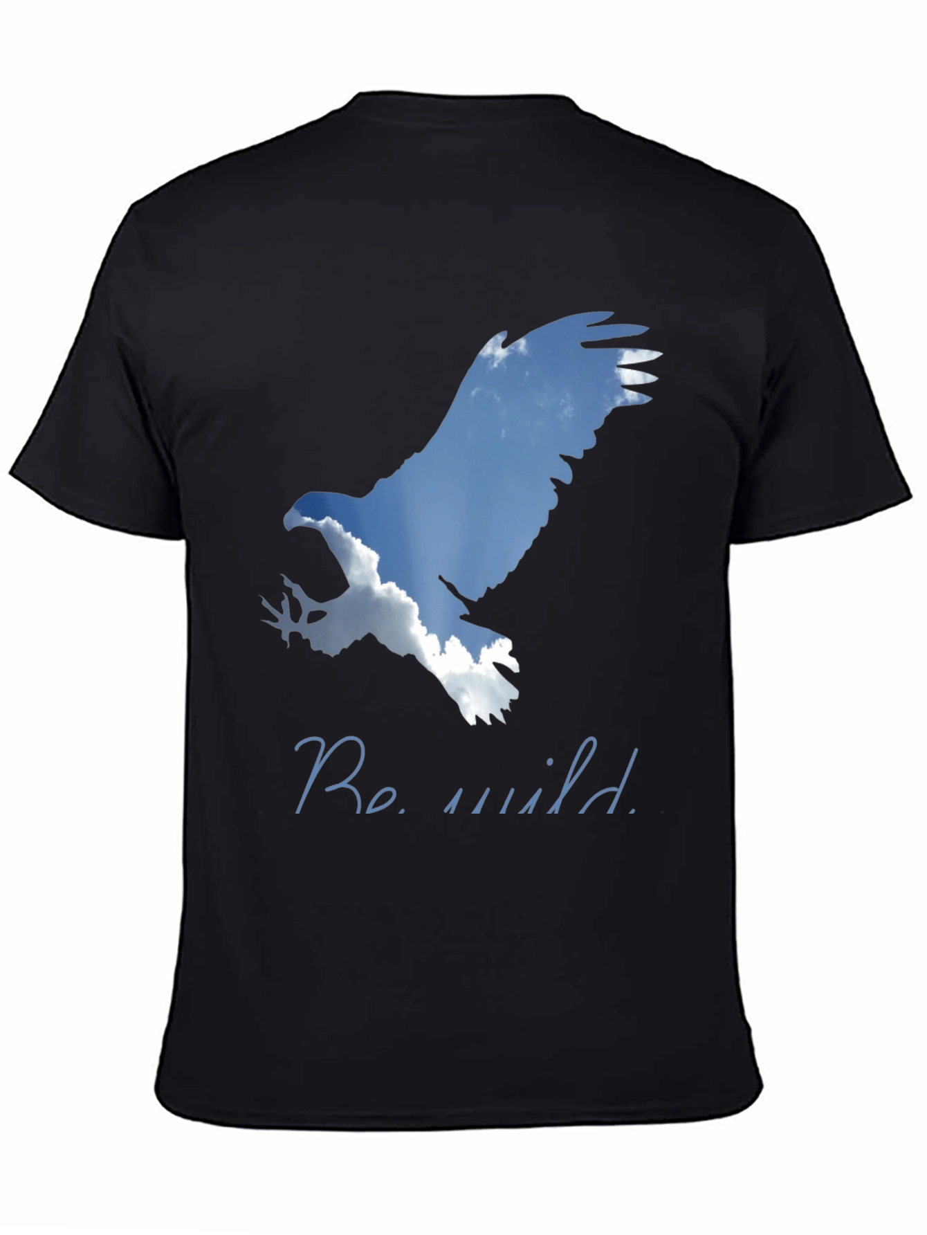 Be Wild Eagle Graphic Tee - Black Cotton Blend Shirt