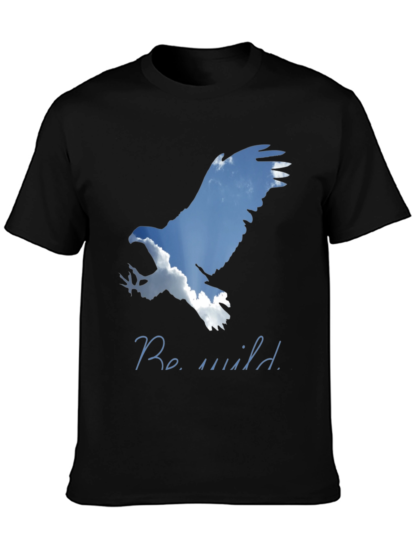 Be Wild Eagle Graphic Tee - Black Cotton Blend Shirt