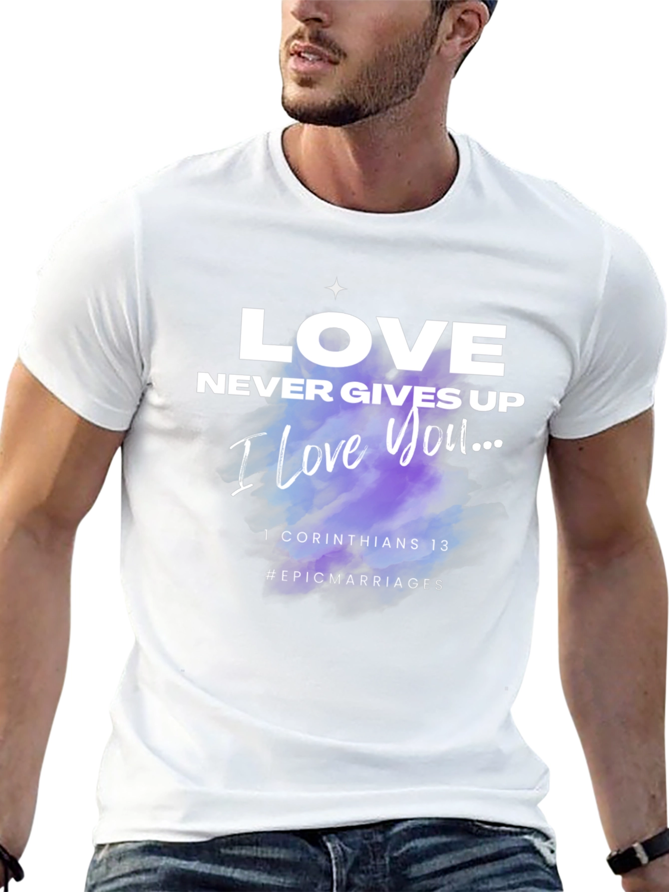Love Never Gives Up Black T-Shirt