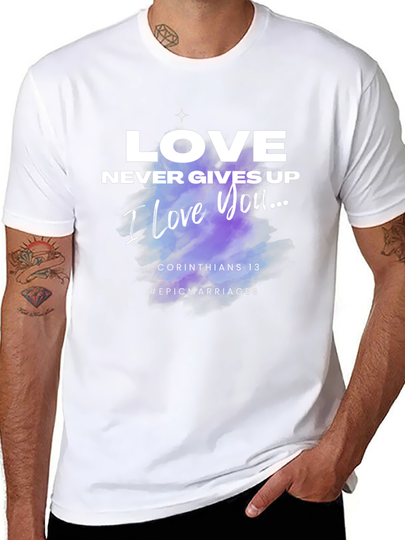 Love Never Gives Up Black T-Shirt