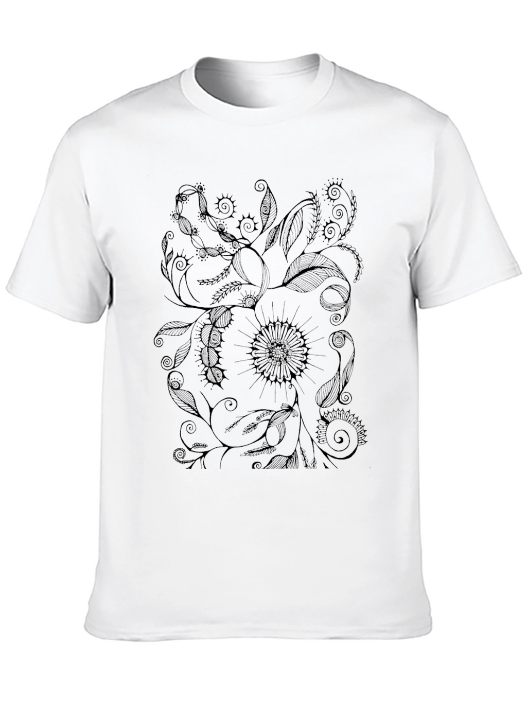Floral Graphic Black T-Shirt - Unique Design