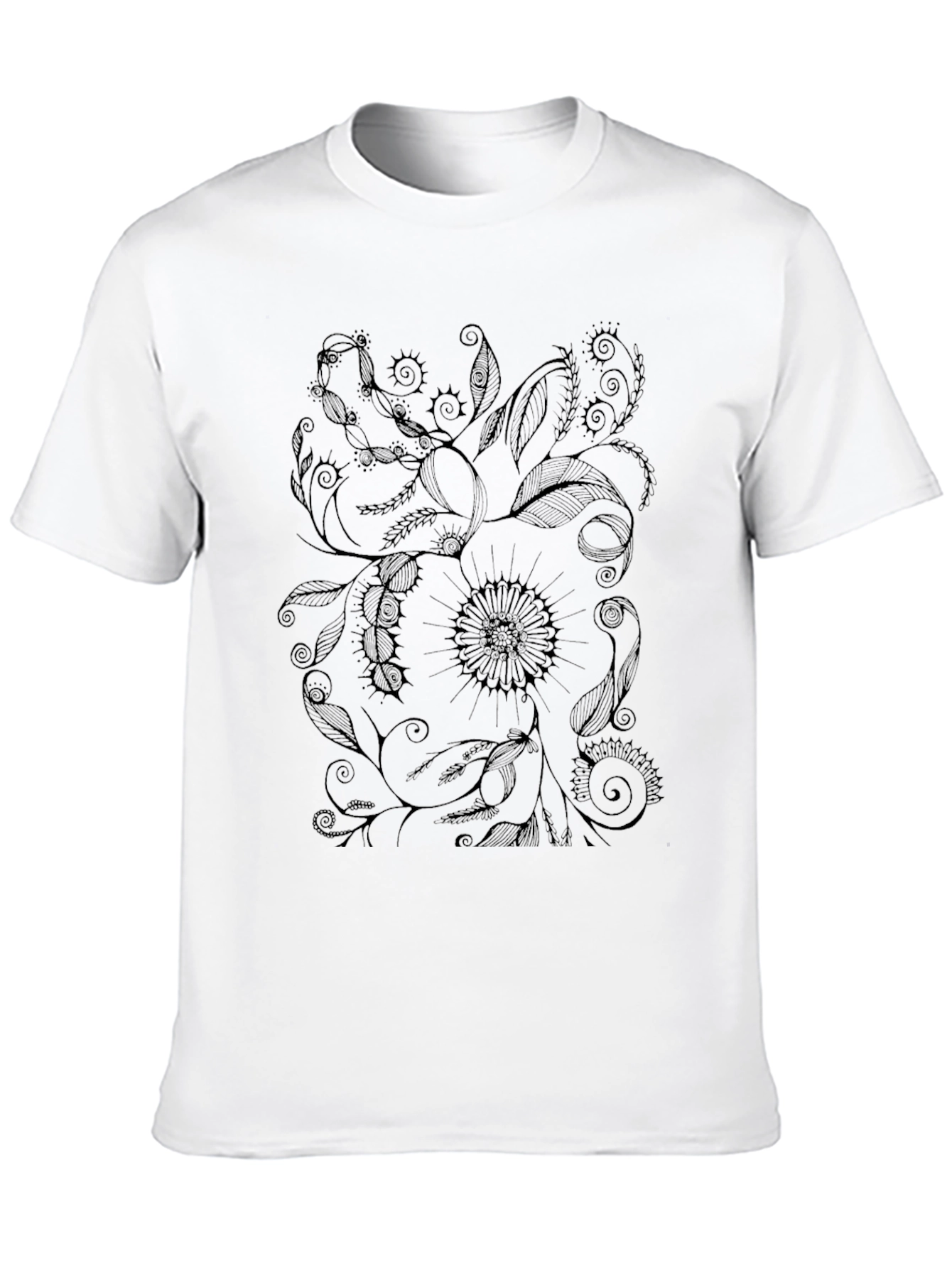 Floral Graphic Black T-Shirt - Unique Design