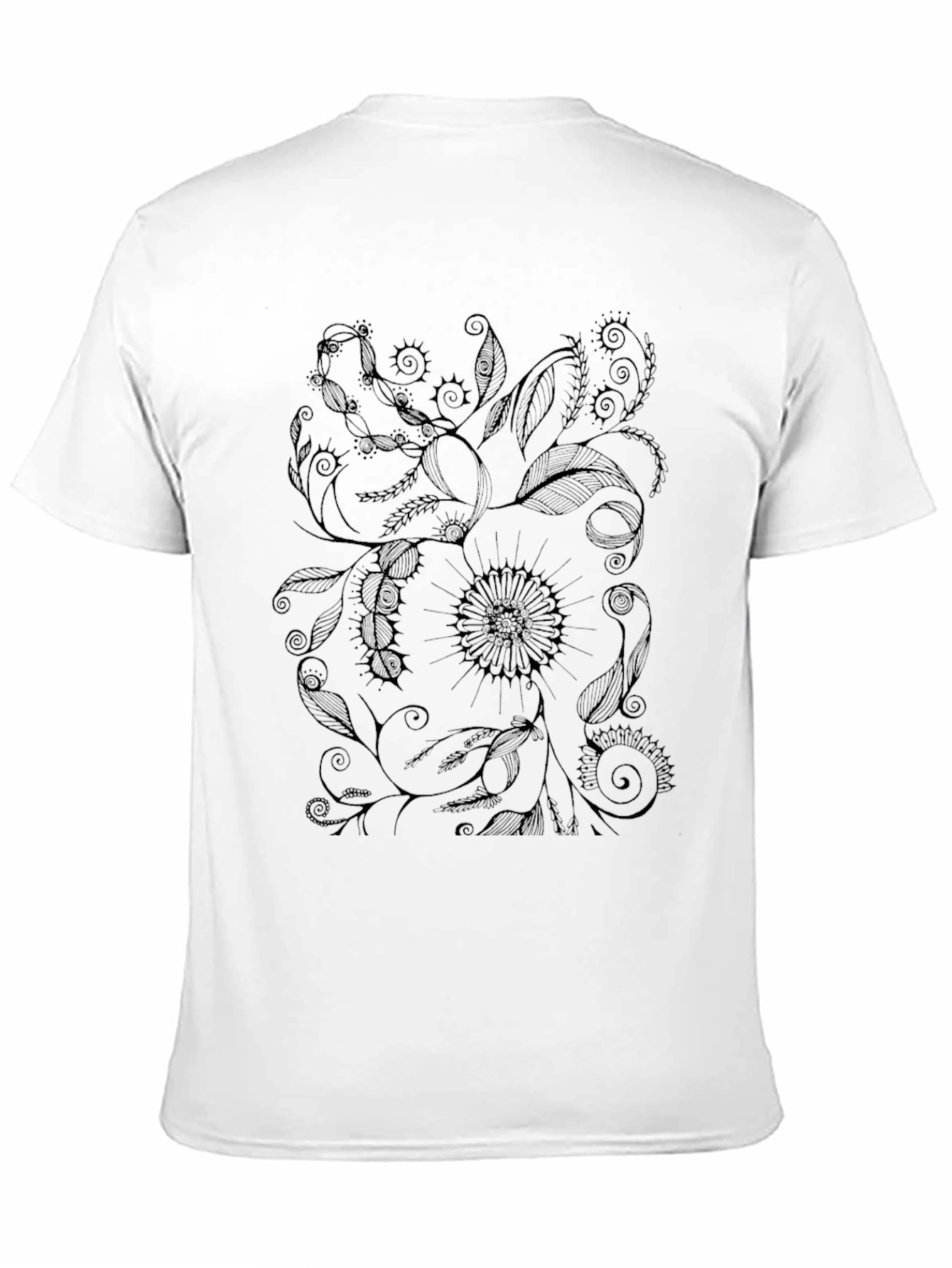 Floral Graphic Black T-Shirt - Unique Design