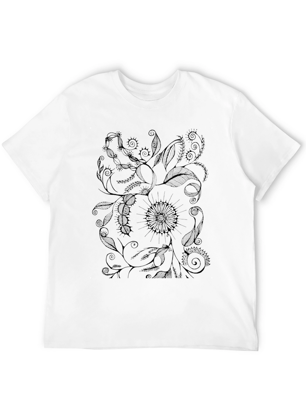 Floral Graphic Black T-Shirt - Unique Design