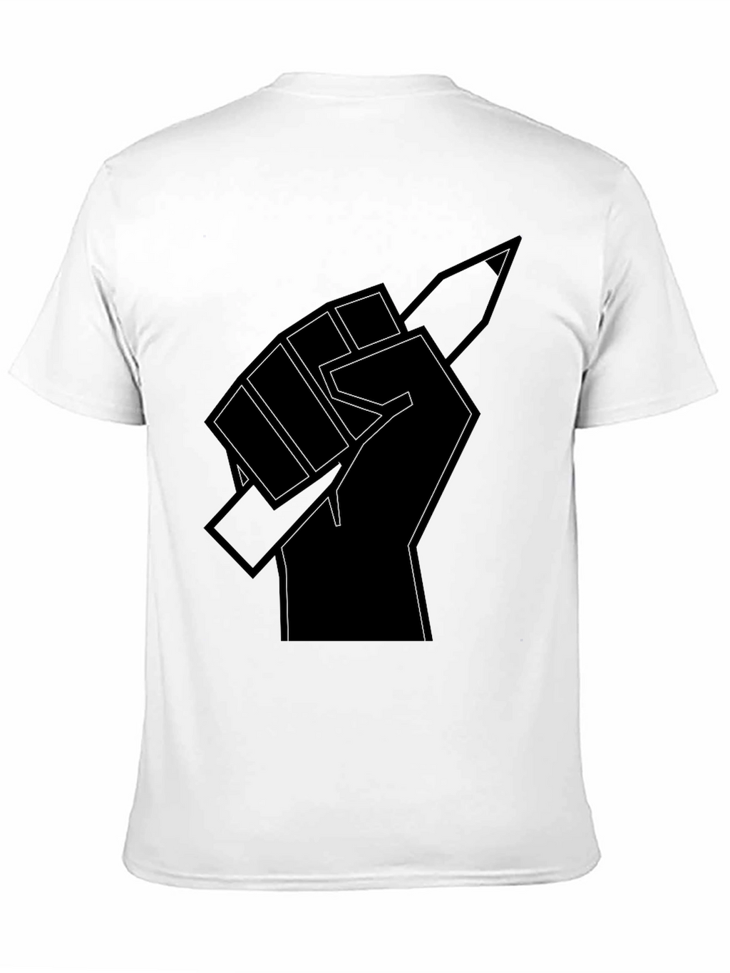 Fist Holding Pencil Graphic T-Shirt - Black