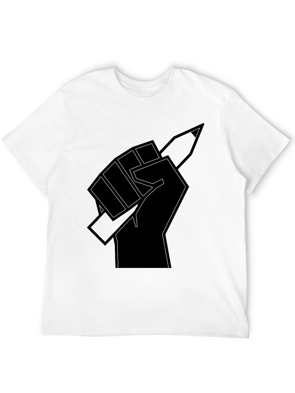 Fist Holding Pencil Graphic T-Shirt - Black