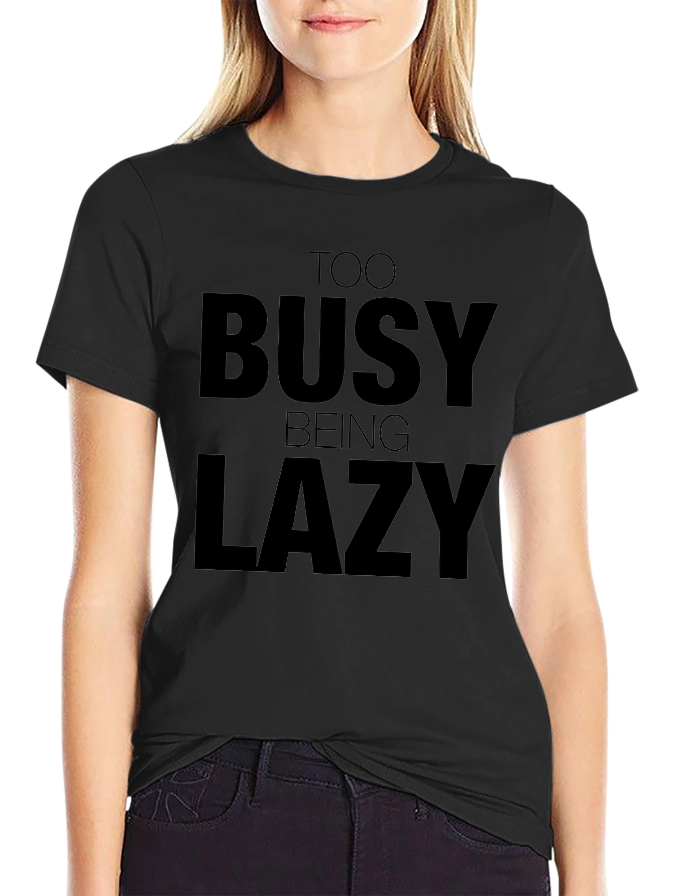 Too Busy Being Lazy Graphic Tee - Black