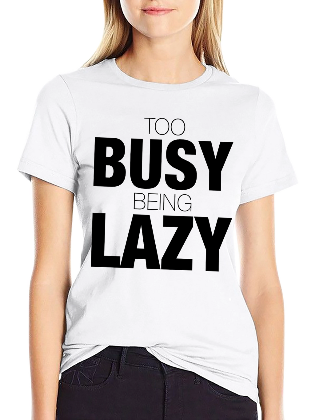 Too Busy Being Lazy Graphic Tee - Black