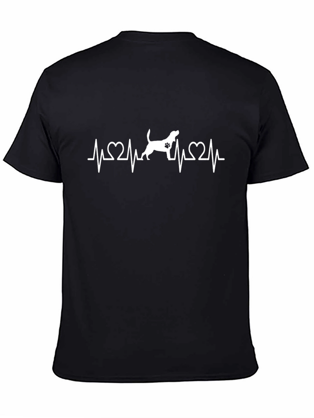 Dog Lover Heartbeat T-Shirt - Black