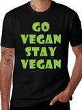 Go Vegan Stay Vegan Black T-Shirt