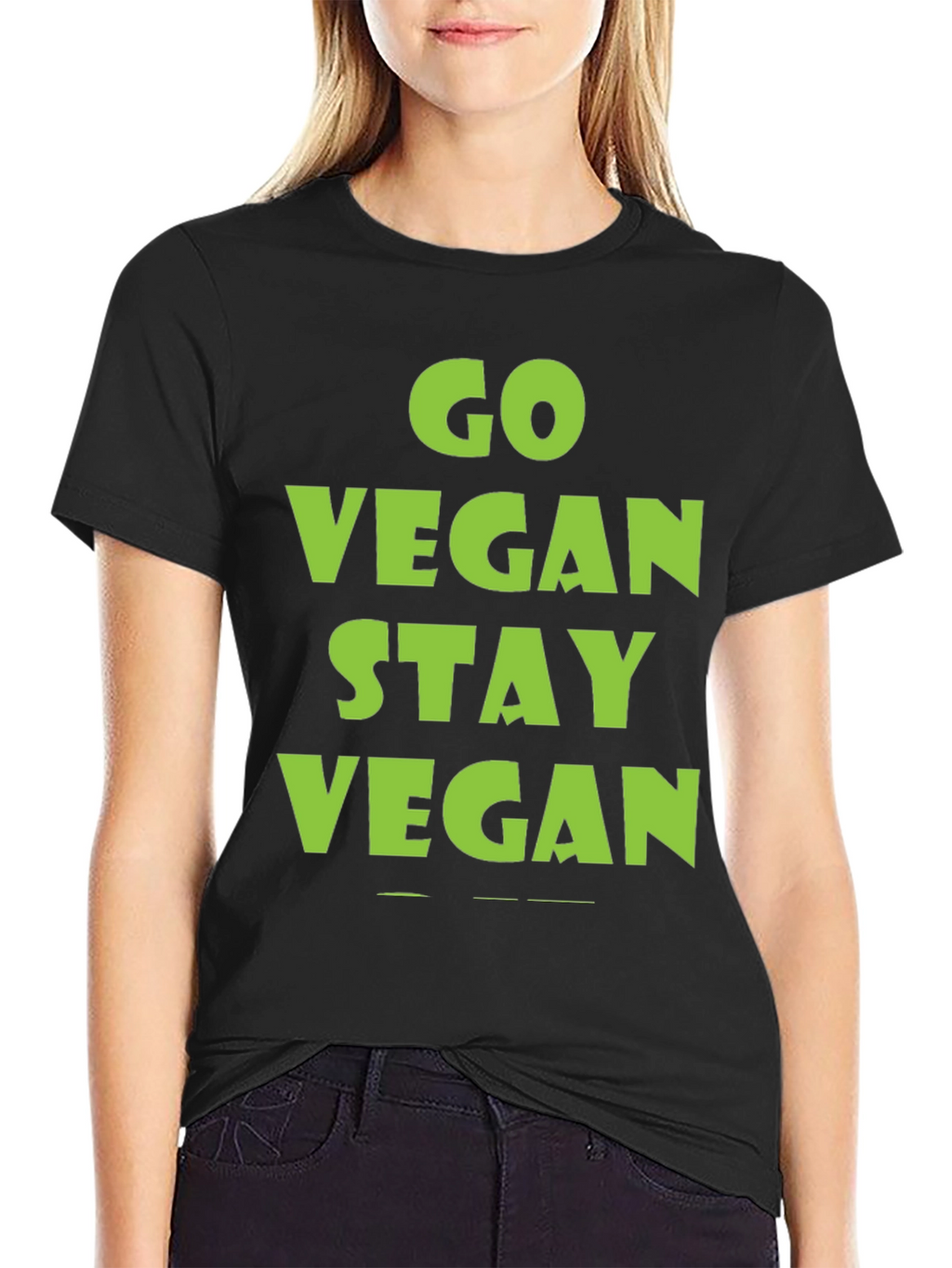 Go Vegan Stay Vegan Black T-Shirt