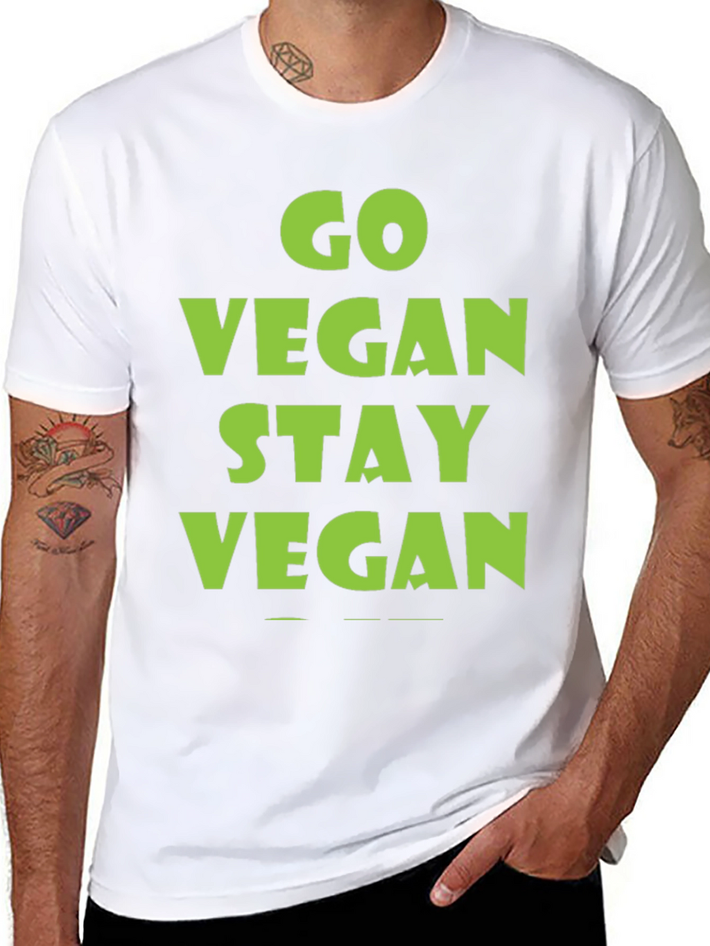 Go Vegan Stay Vegan Black T-Shirt
