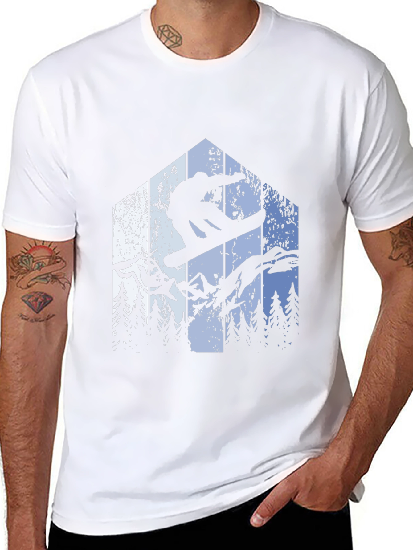 Snowboarding T-Shirt - Mountain Adventure Tee