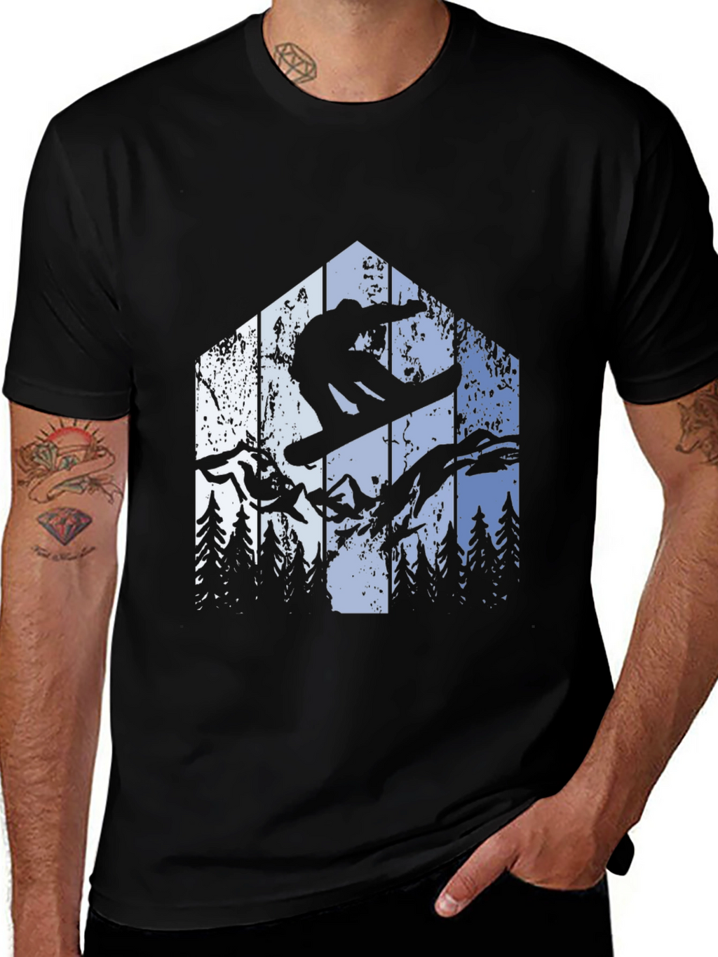 Snowboarding T-Shirt - Mountain Adventure Tee