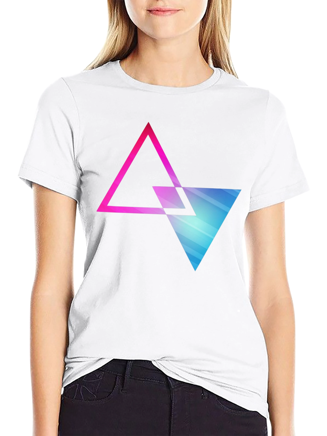 Geometric Triangle Graphic Tee - Modern Style