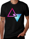 Geometric Triangle Graphic Tee - Modern Style
