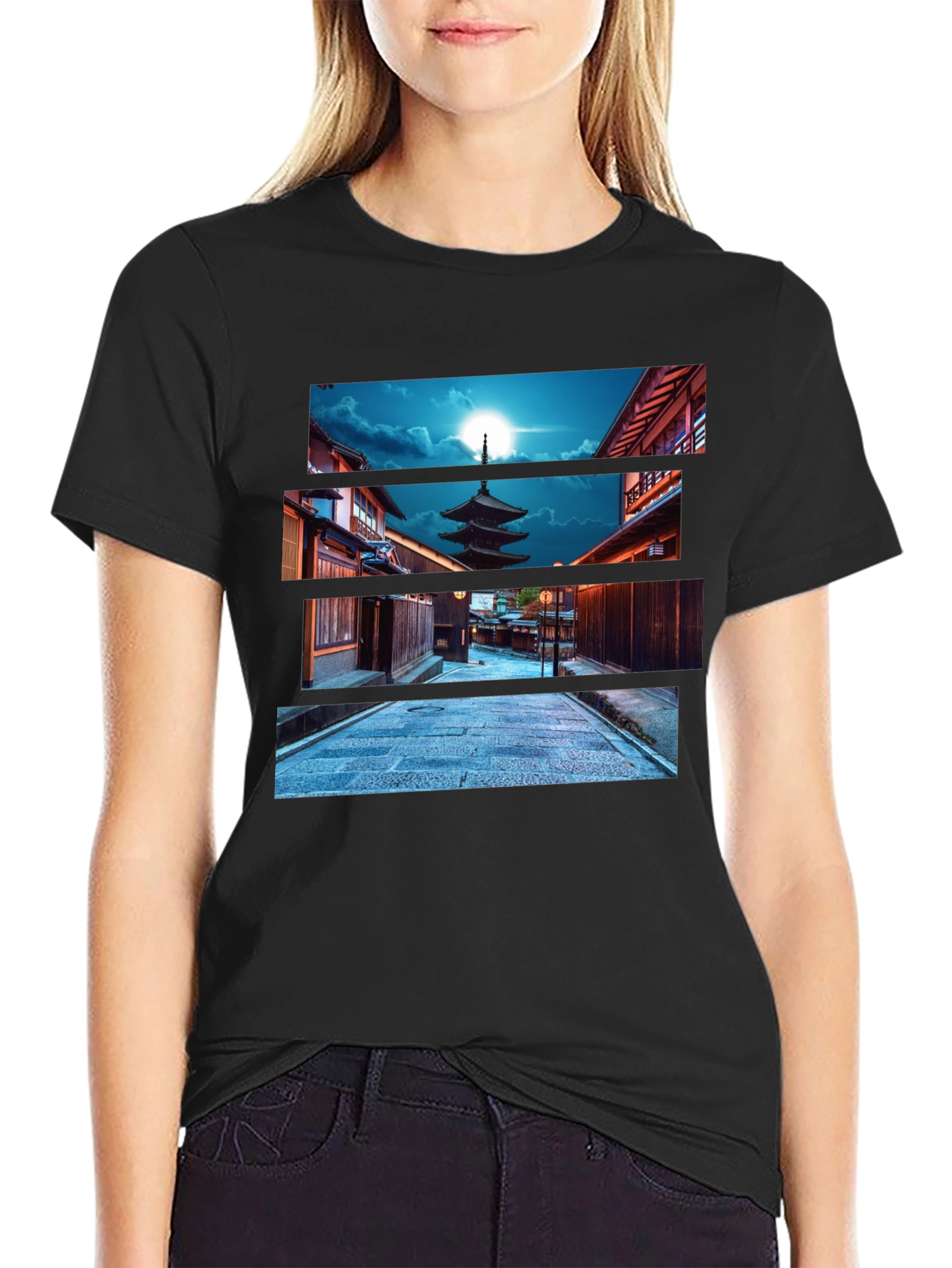 Japanese Pagoda Night T-Shirt