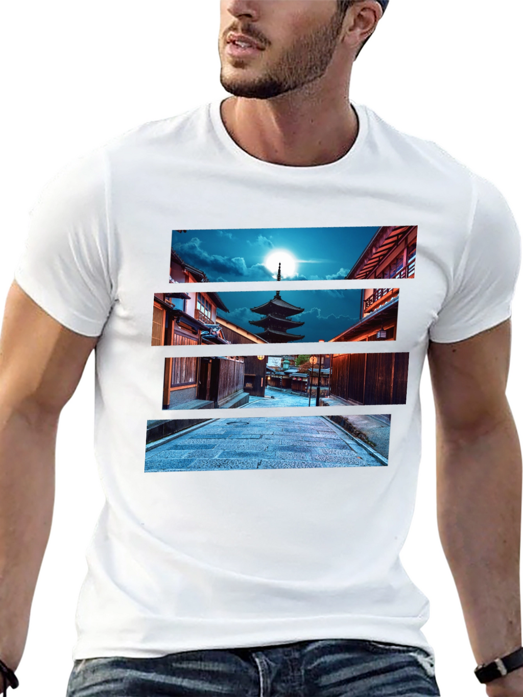 Japanese Pagoda Night T-Shirt