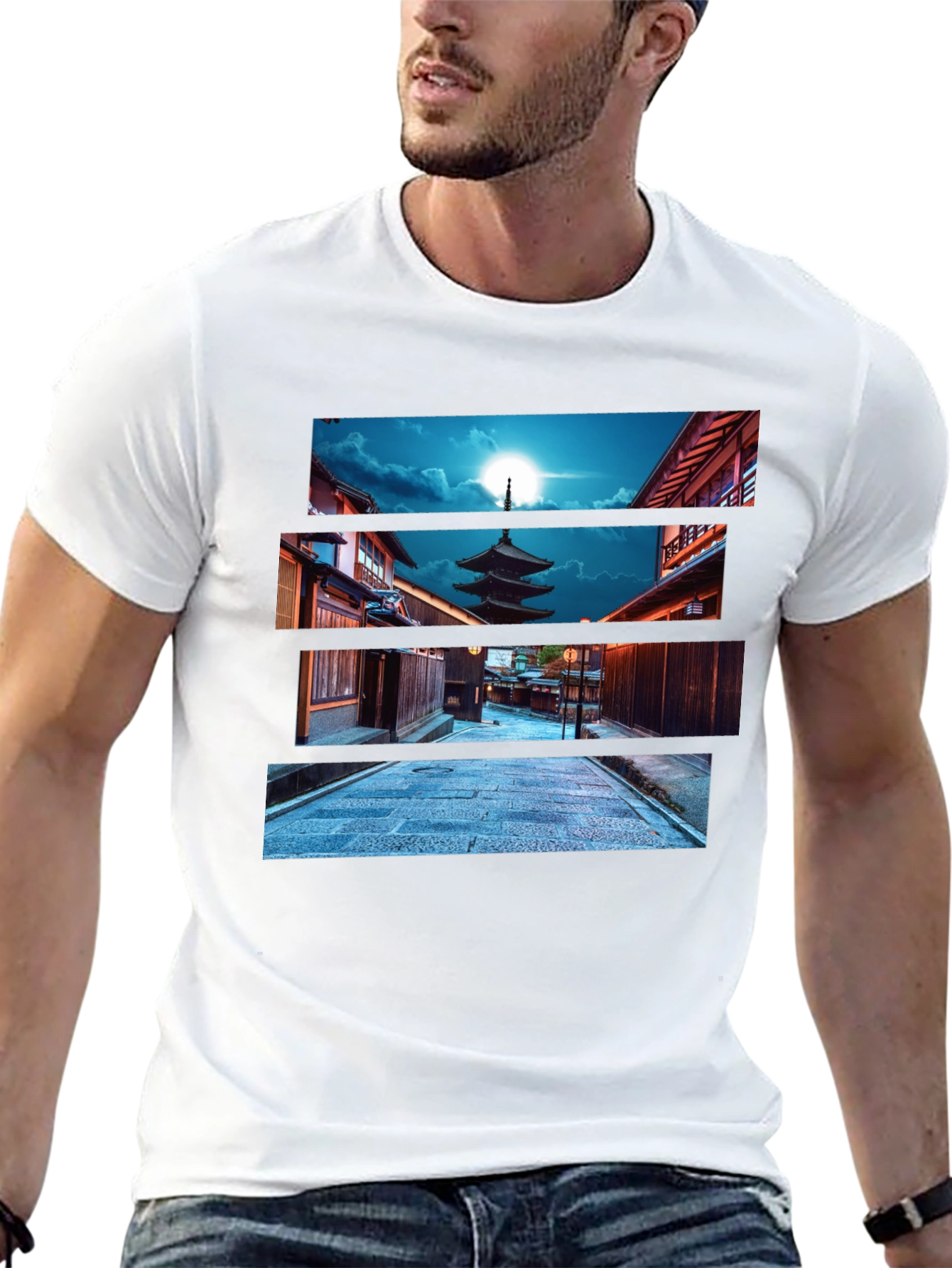 Japanese Pagoda Night T-Shirt