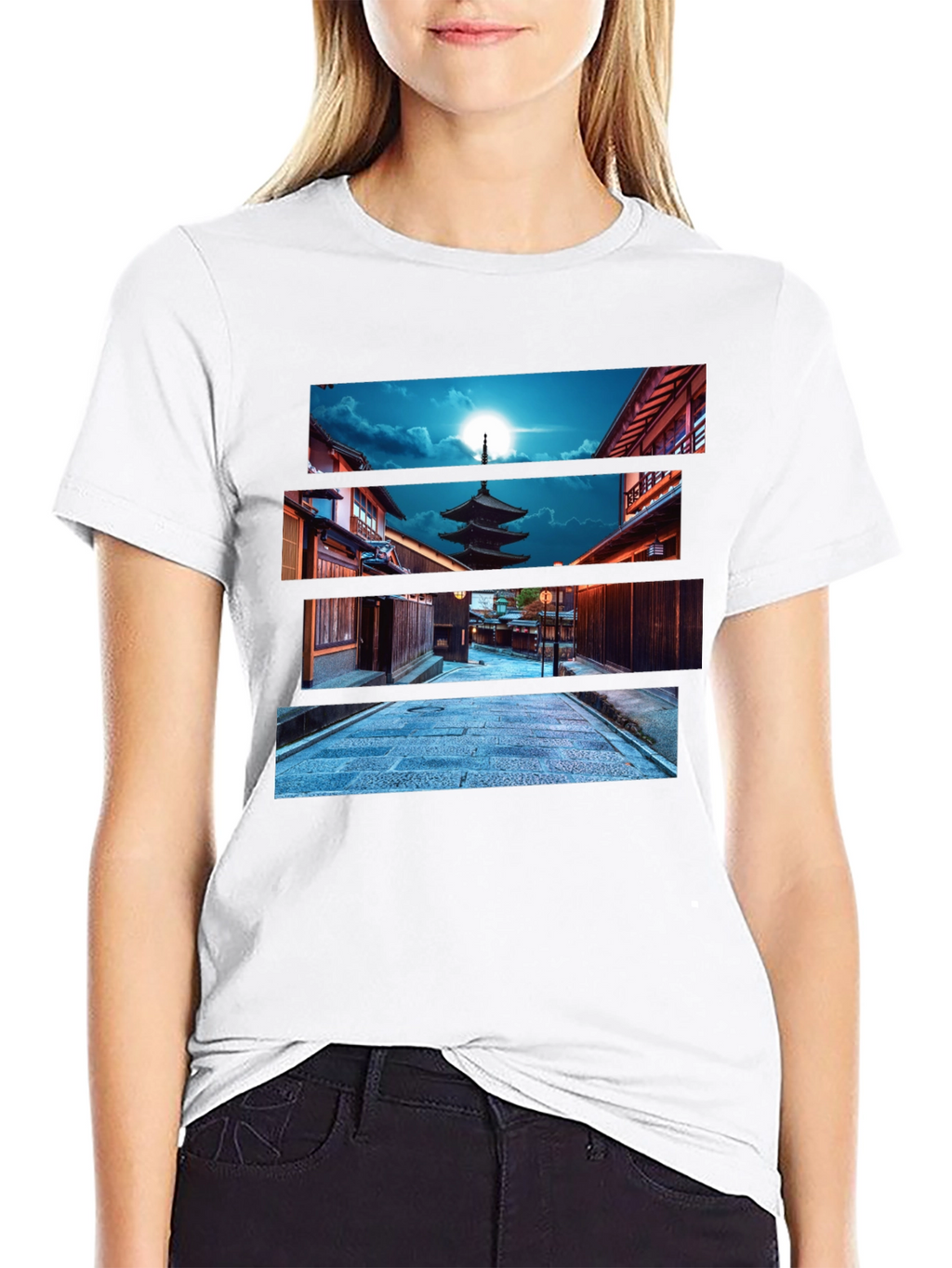Japanese Pagoda Night T-Shirt